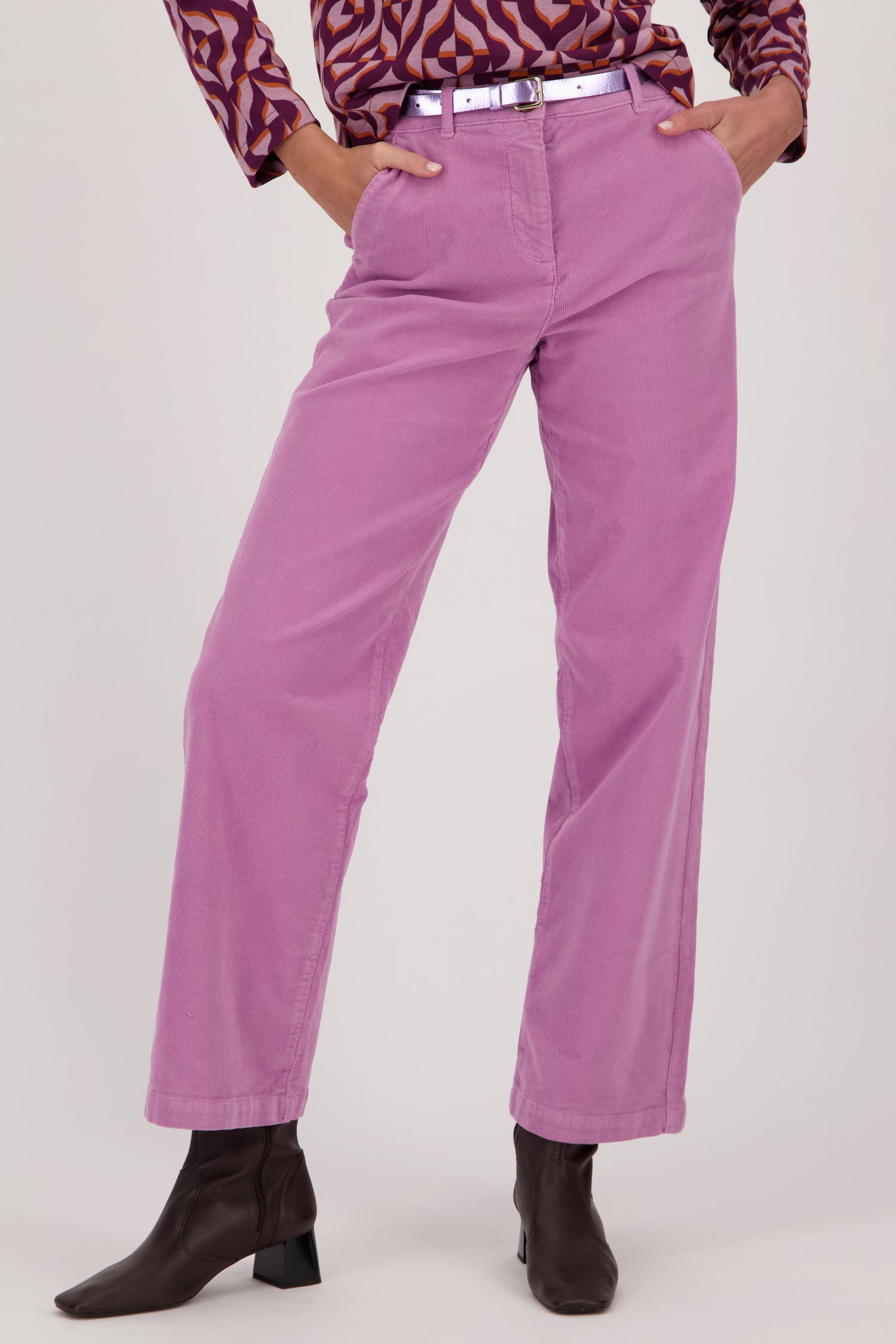 Pantalon Large En Velours C Tel Lilas De Libelle E