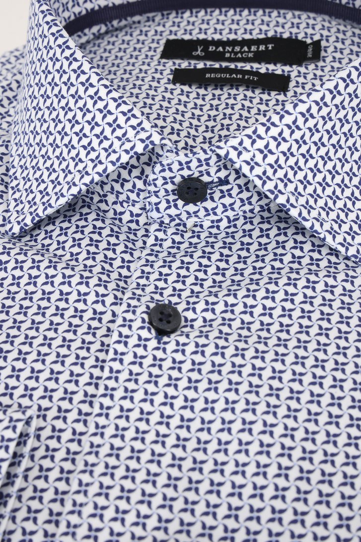 
Chemise blanche à imprimé bleu - regular fit de Dansaert Black pour Hommes