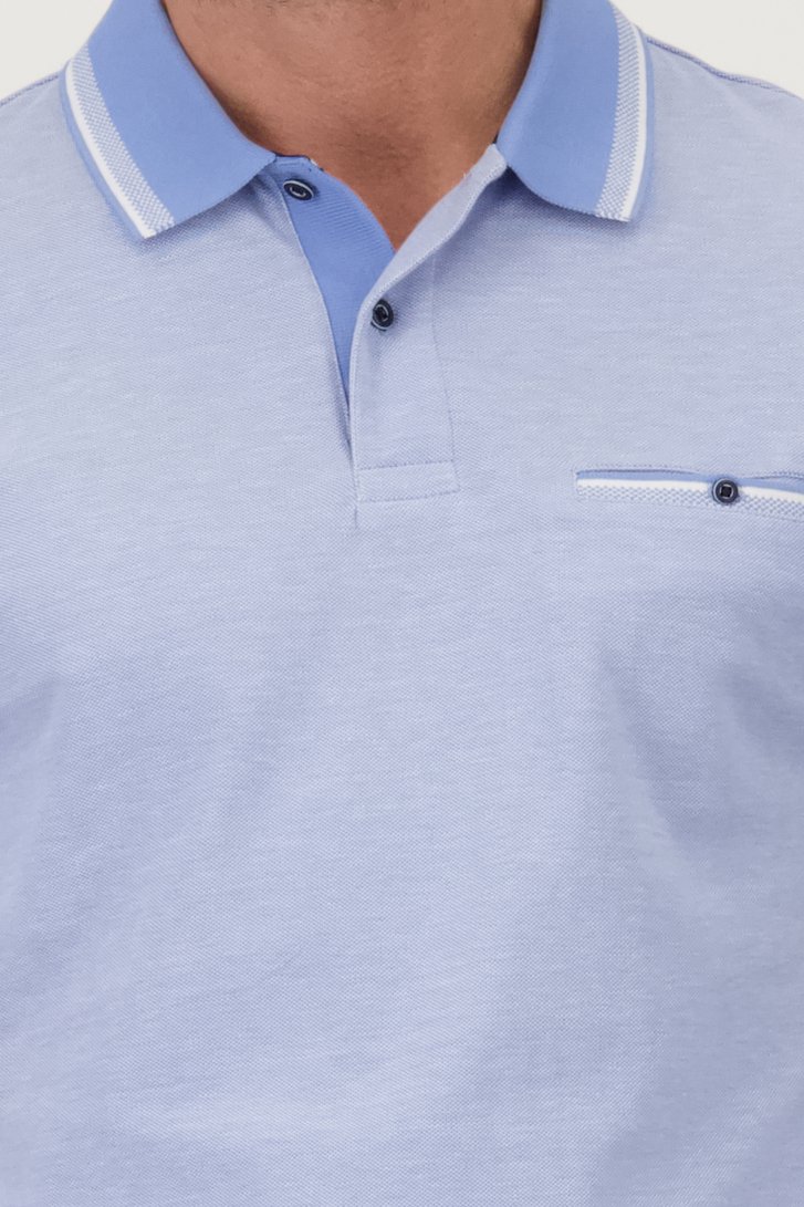 
Polo bleu clair mélangé avec poche poitrine de Dansaert Blue pour Hommes