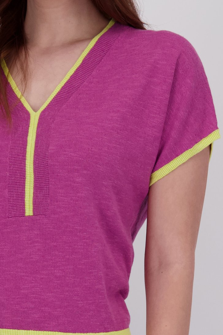
Roze trui met limoengroene accenten van Libelle voor Dames