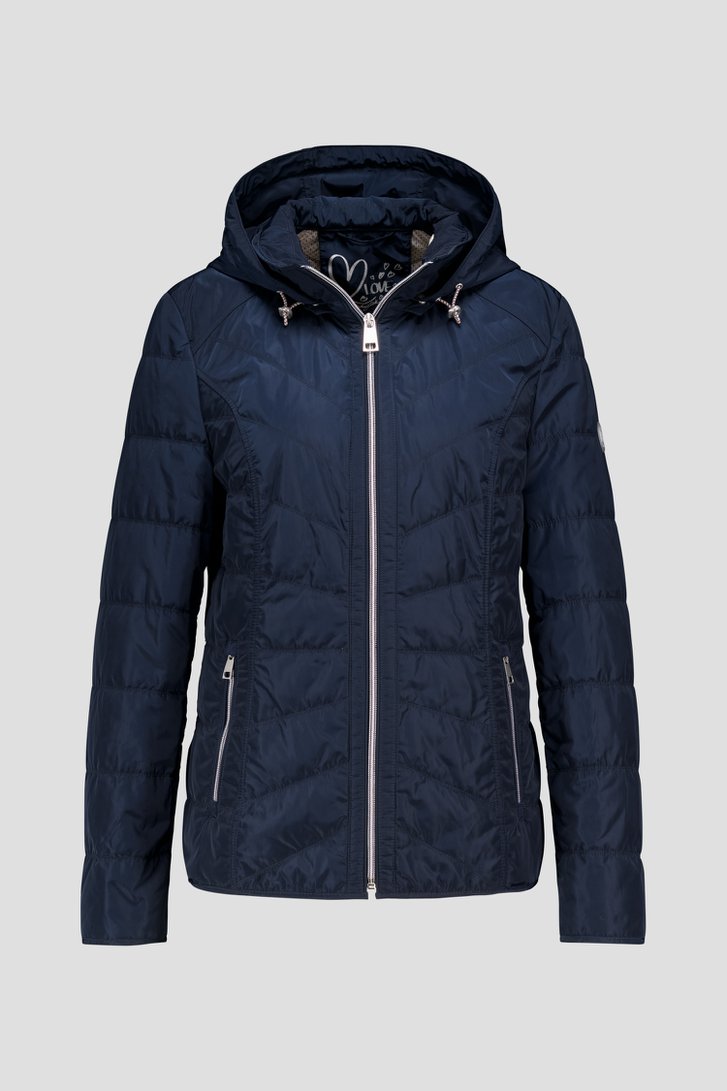 
Veste légère matelassée bleu marine avec capuche de Barbara Lebek pour Femmes