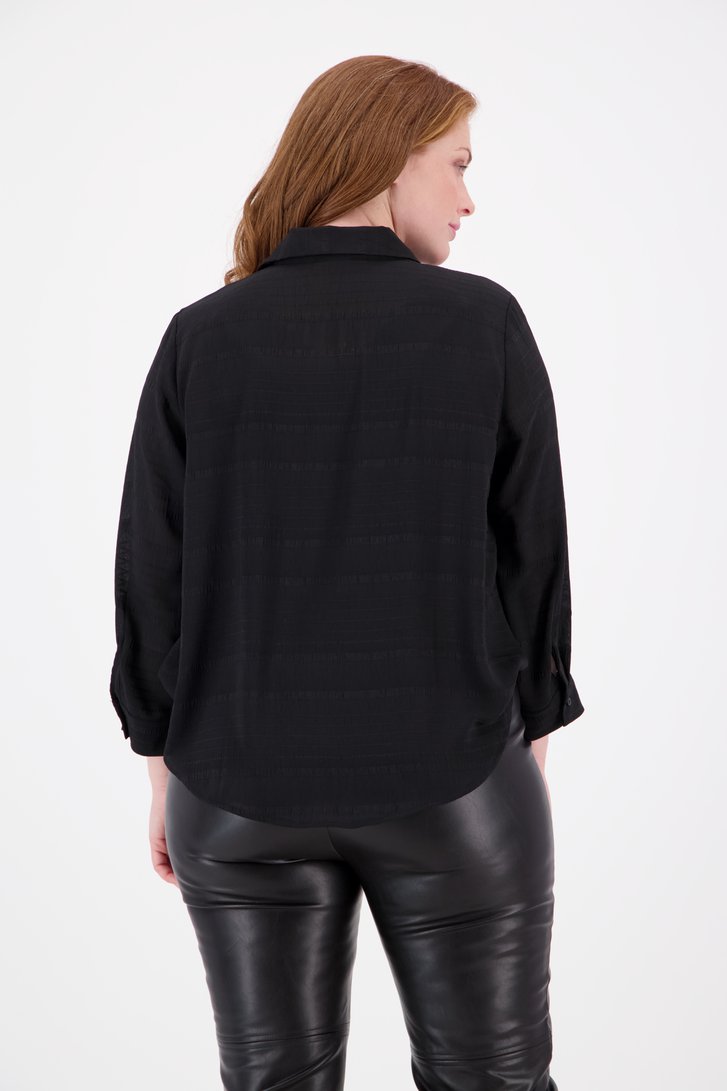  Zwarte licht doorschijnende blouse van Only Carmakoma voor Dames