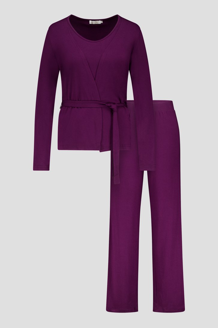 3-delige pyjamaset - burgundy van Liberty Island voor Dames