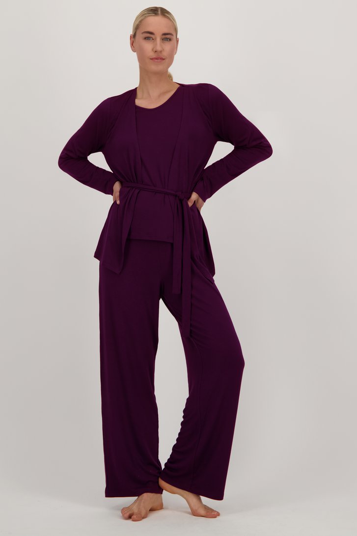 3-delige pyjamaset - burgundy van Liberty Island voor Dames