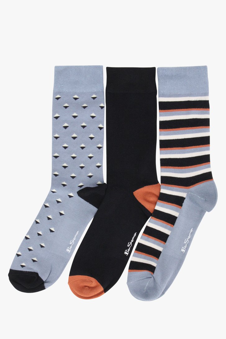 3 paar sokken met motief van Ben Sherman voor Heren