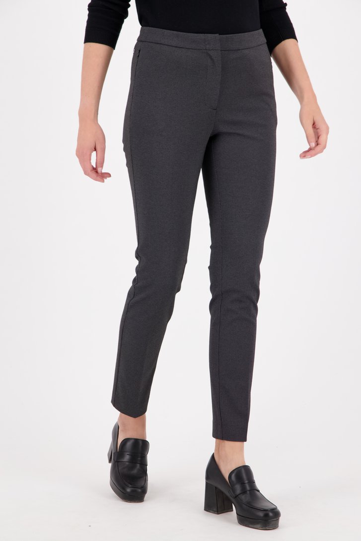 Q\/S Stoffen broek zwart-wit volledige print casual uitstraling Mode Broeken Stoffen broeken Q/S 