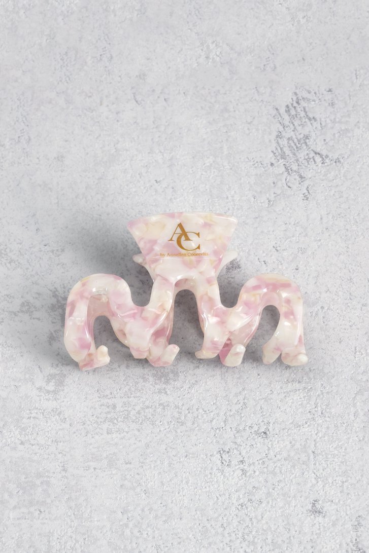Le devant de Barrette rose effet marbré de AC by Annelien Coorevits pour Femmes