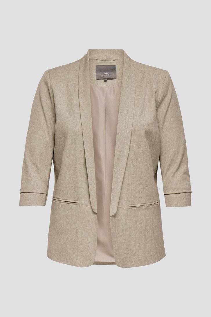 Productfoto 2 van Beige blazer met 3/4 mouwen door ONLY Carmakoma voor Dames
