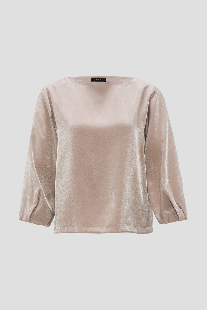 Beige blouse in glitterstof  van Opus voor Dames