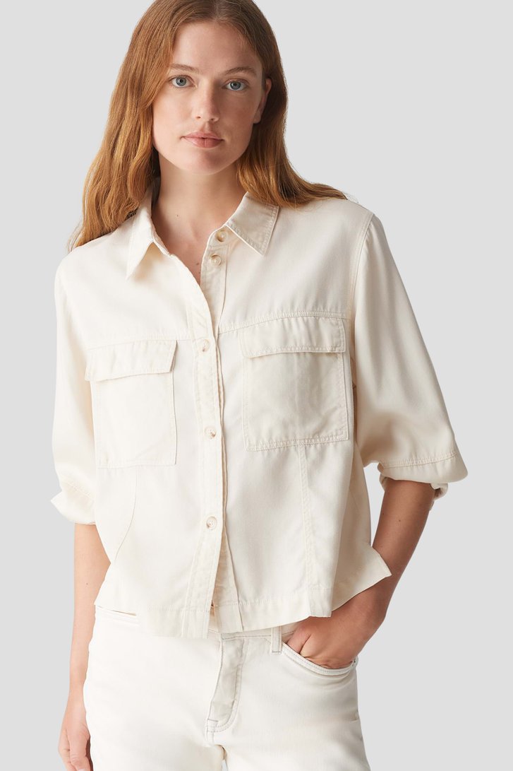 Beige blouse met borstzakken van Opus voor Dames