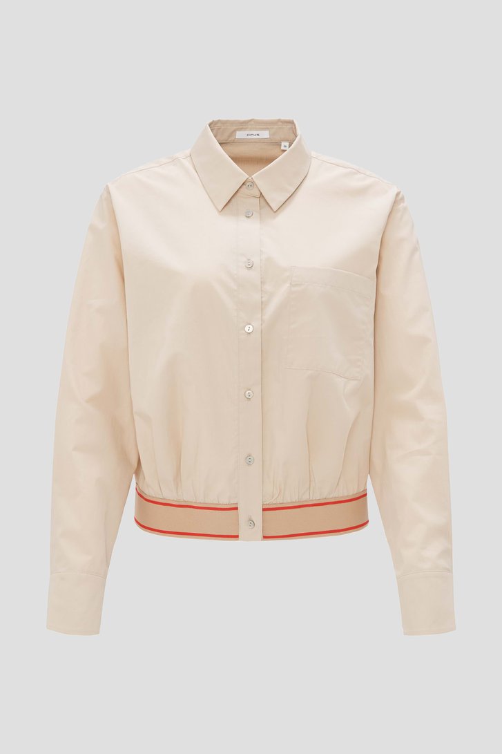 Beige blouse met een kraagje van Opus voor Dames