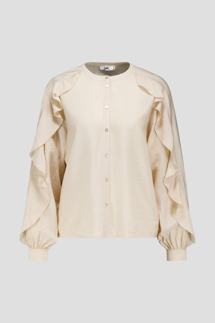 Productfoto 1 van Beige blouse met rushes door Louise voor Dames
