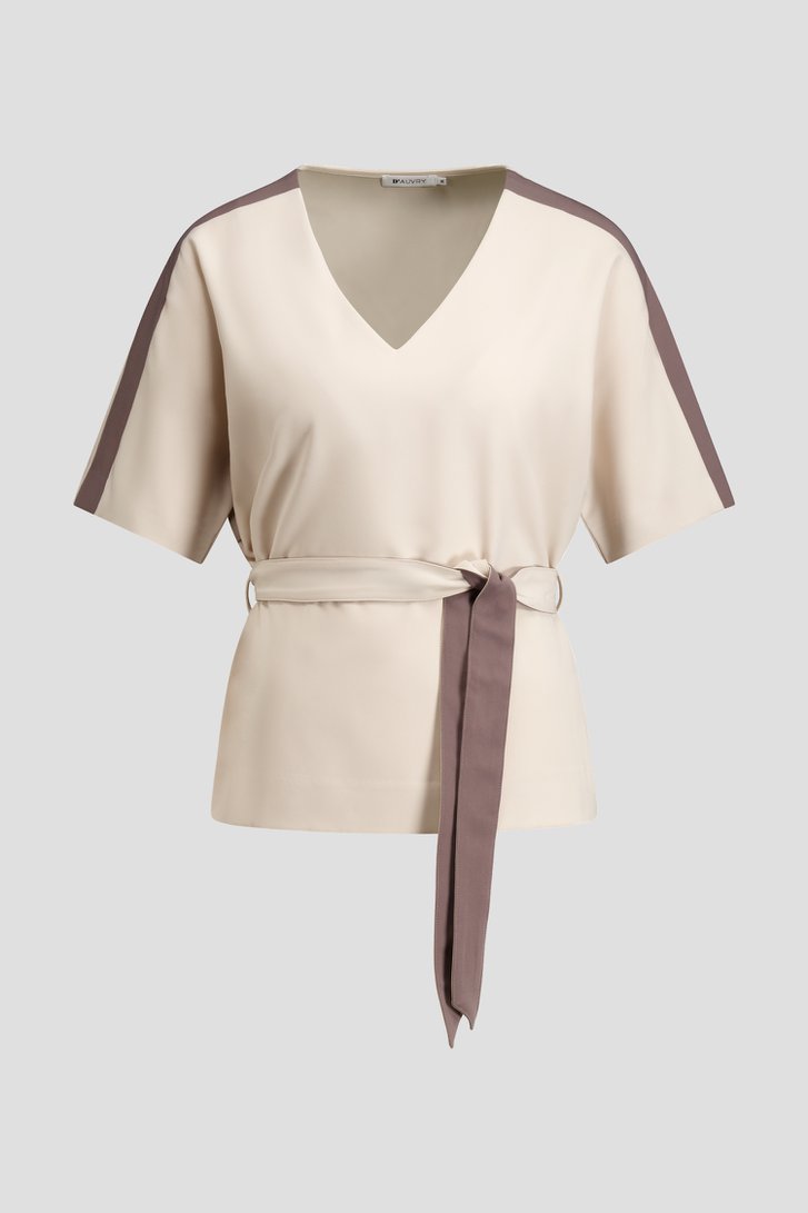 Productfoto 1 van Beige blouse met striklint door D'Auvry voor Dames