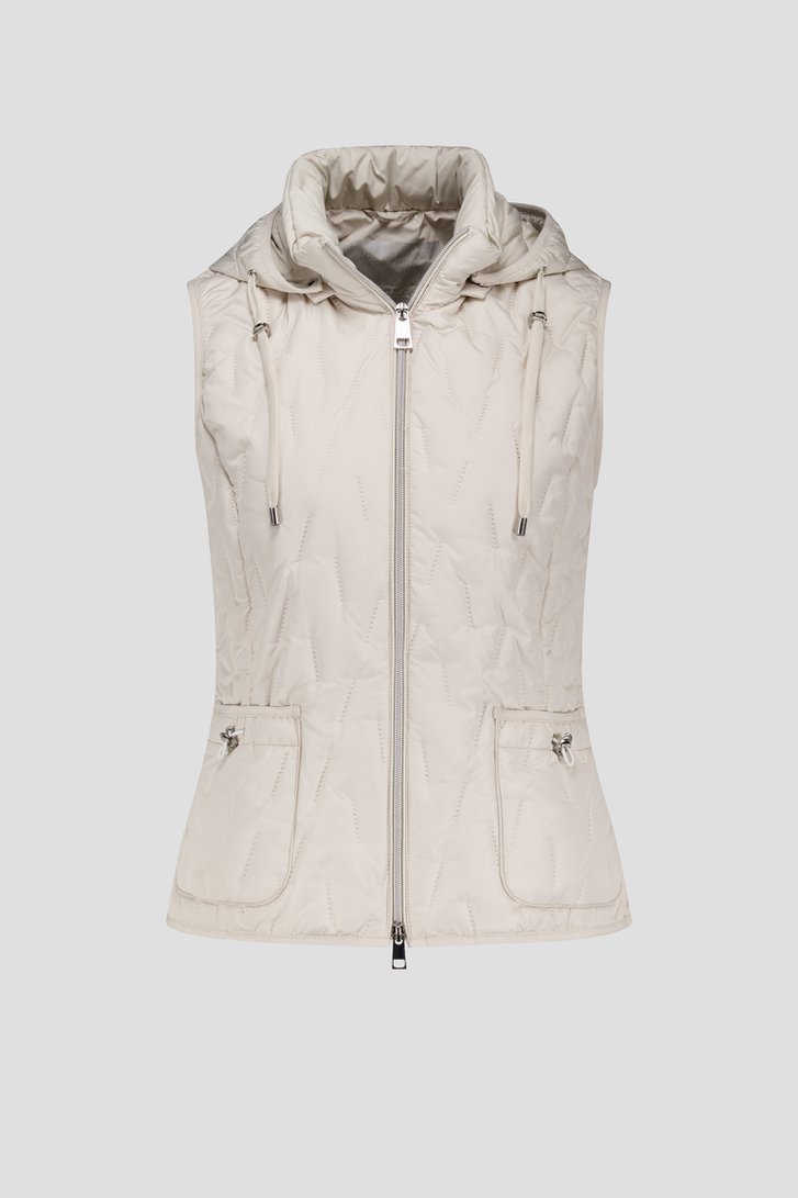 Beige bodywarmer met afneembare kap  van Barbara Lebek voor Dames