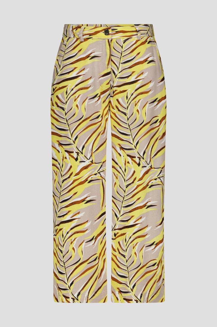 Beige broek met print - 7/8 lengte van Signature voor Dames