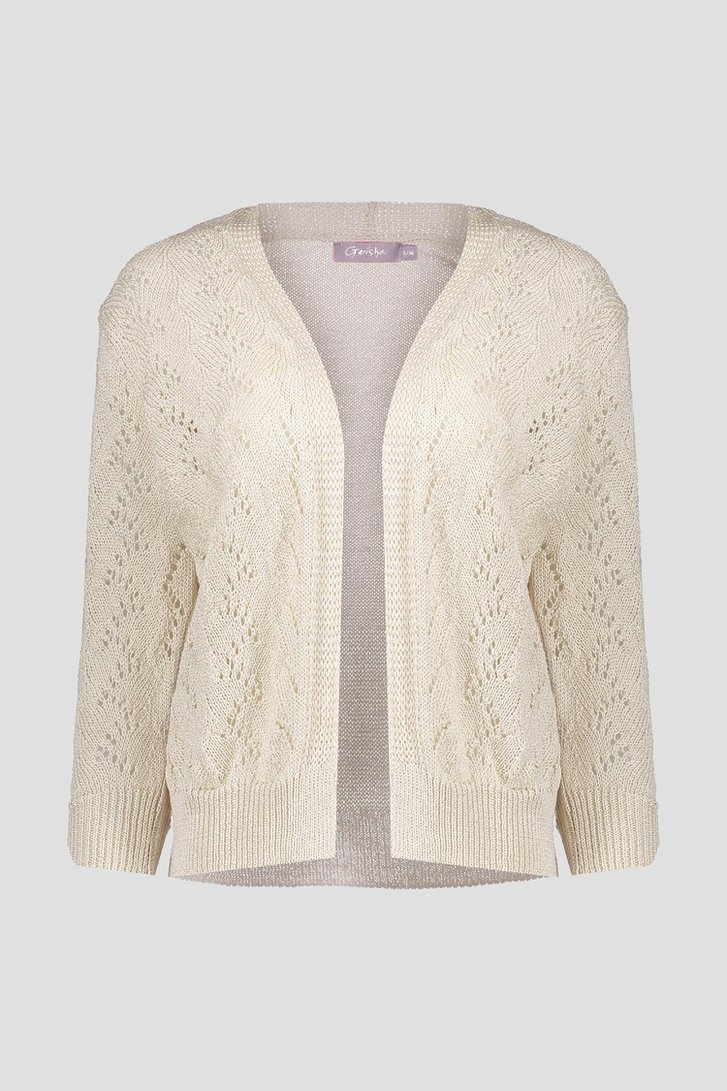 Beige-bruine cardigan met gehaakte look van Geisha voor Dames