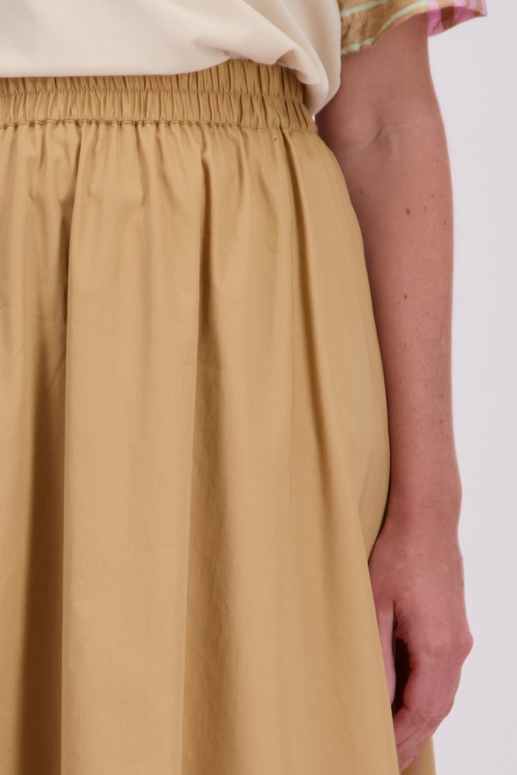 Detail van Beige-bruine midirok door Libelle voor Dames
