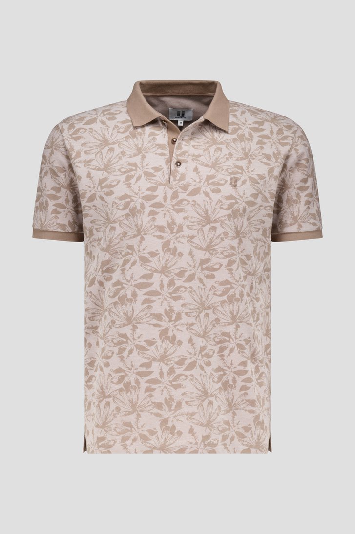 Beige-bruine polo met bloemenprint van Upper East voor Heren