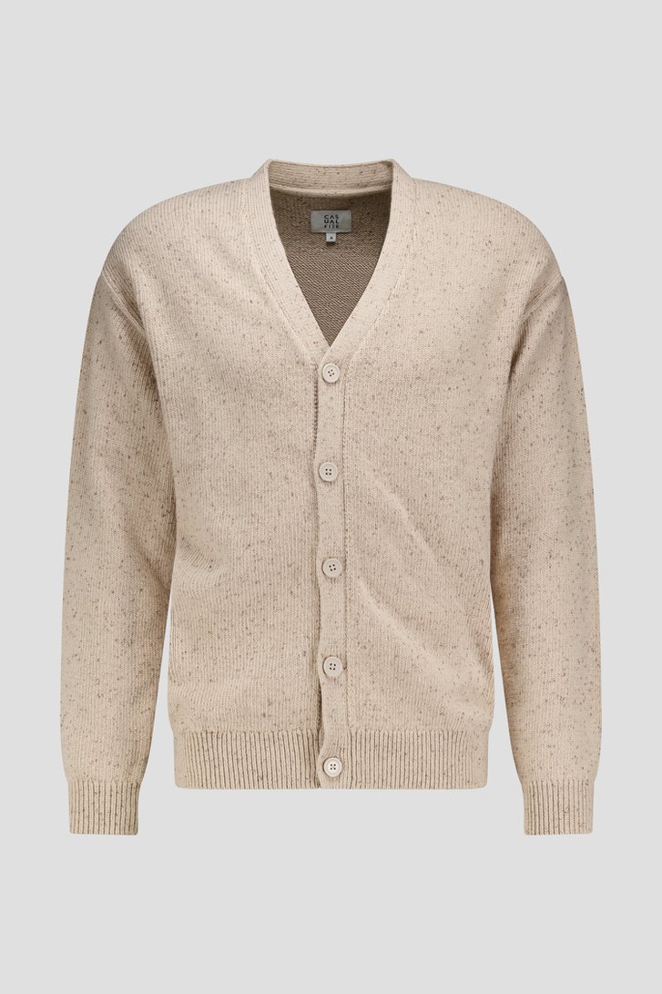 Productfoto 1 van Beige cardigan met knopen door Casual Five voor Heren