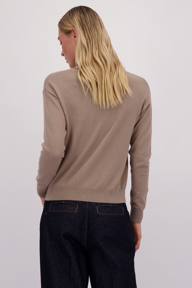Achterkant van Beige cardigan met kraag door Liberty Island voor Dames
