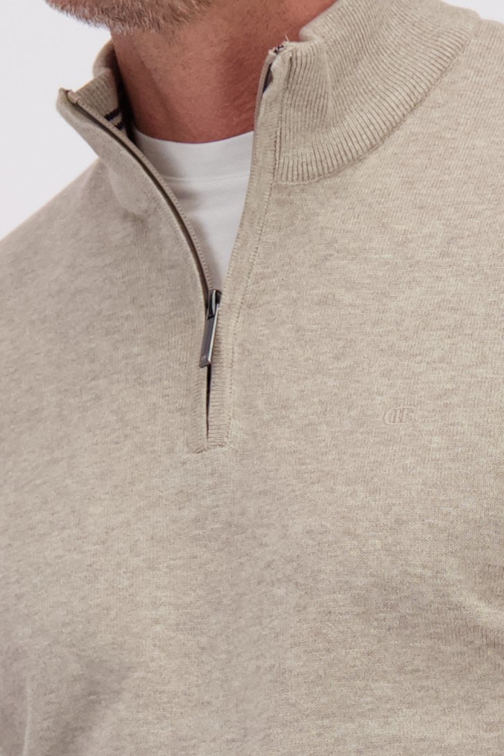 Detail van Beige cardigan met rits door Dansaert Blue voor Heren
