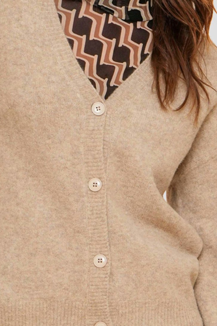 Detail van Beige cardigan met wol door Geisha voor Dames