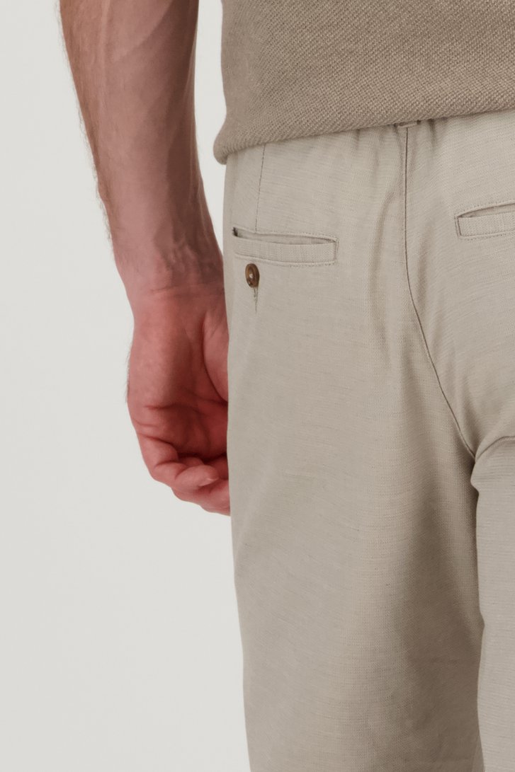 Beige chino met elastische taille en striklint van Upper East voor Heren