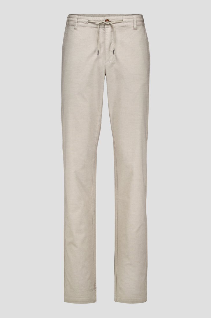 Beige chino met elastische taille en striklint van Upper East voor Heren