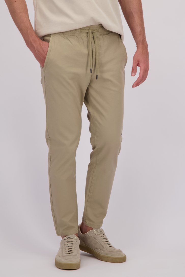Beige chino met elastische tailleband en striklint van ONLY & SONS voor Heren