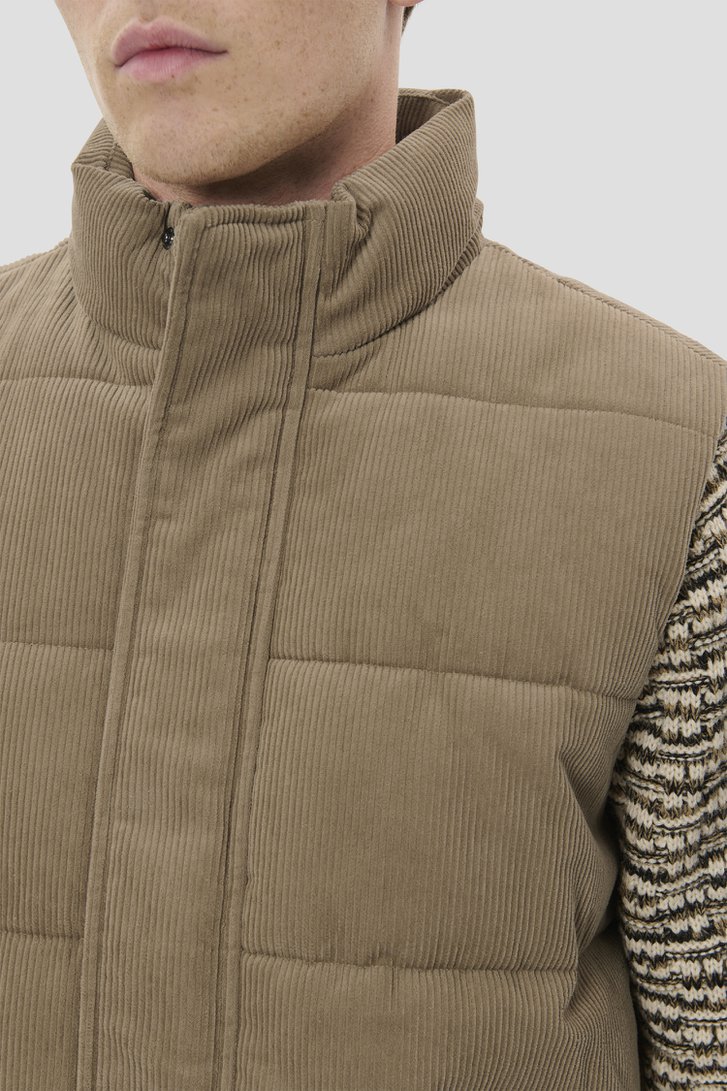Detail van Beige corduroy bodywarmer  door Matinique voor Heren