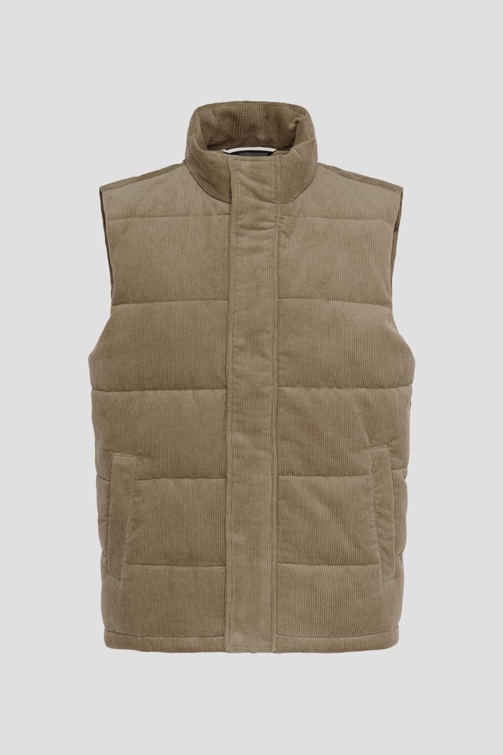 Productfoto 1 van Beige corduroy bodywarmer  door Matinique voor Heren