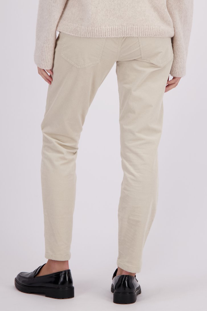 Achterkant van Beige corduroy broek - Boyfriend fit - 7/8 lengte door Marc O'Polo voor Dames