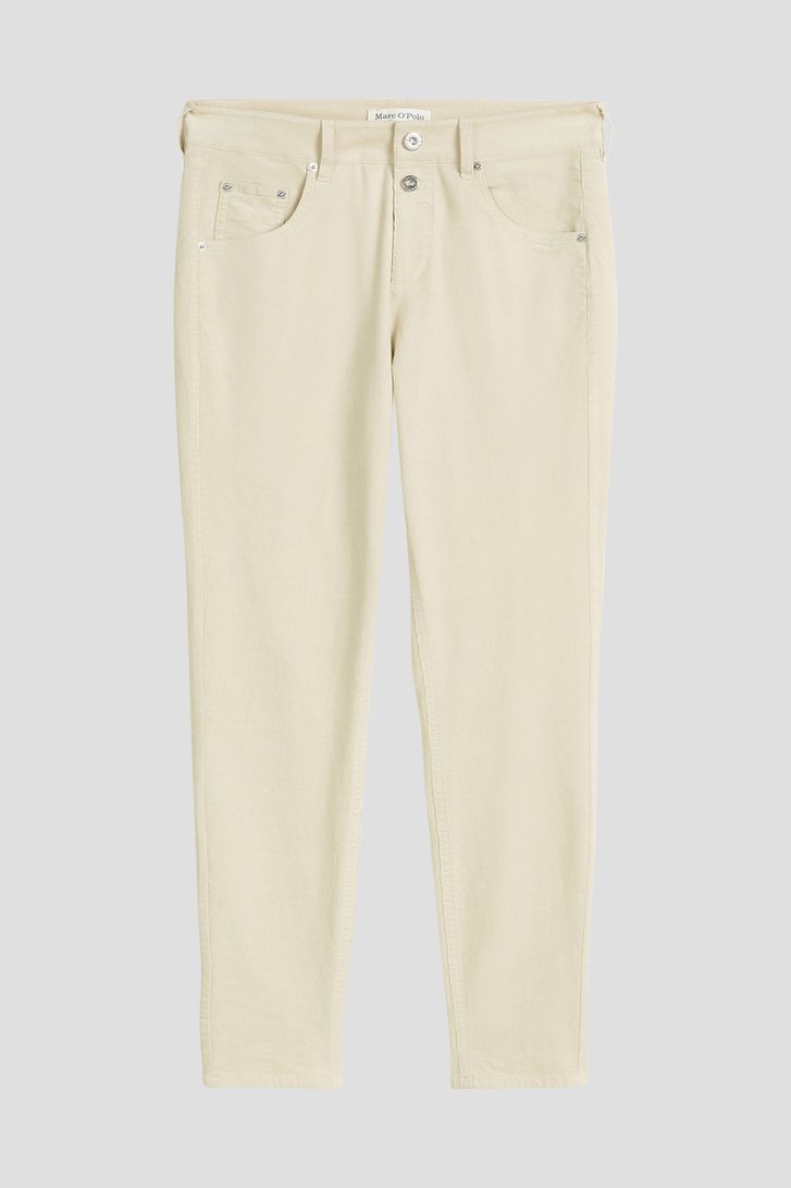 Productfoto 1 van Beige corduroy broek - Boyfriend fit - 7/8 lengte door Marc O'Polo voor Dames