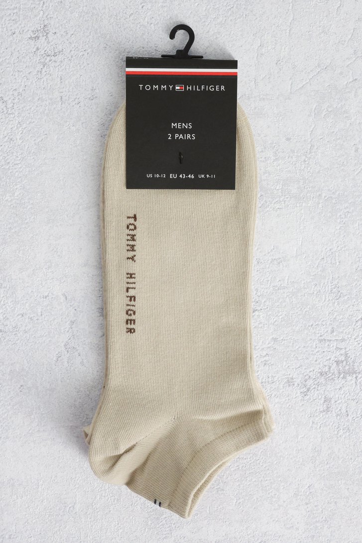 Productfoto 1 van Beige enkelsokken - 2 paar door Tommy Hilfiger voor Heren