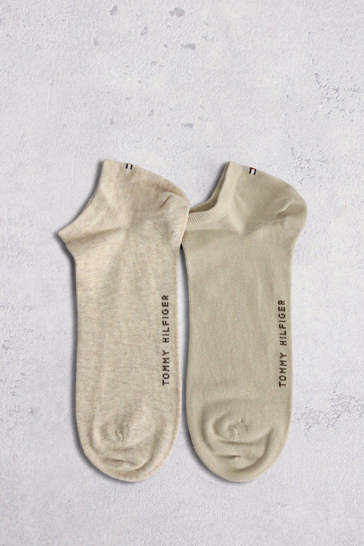 Voorkant van Beige enkelsokken - 2 paar door Tommy Hilfiger voor Heren