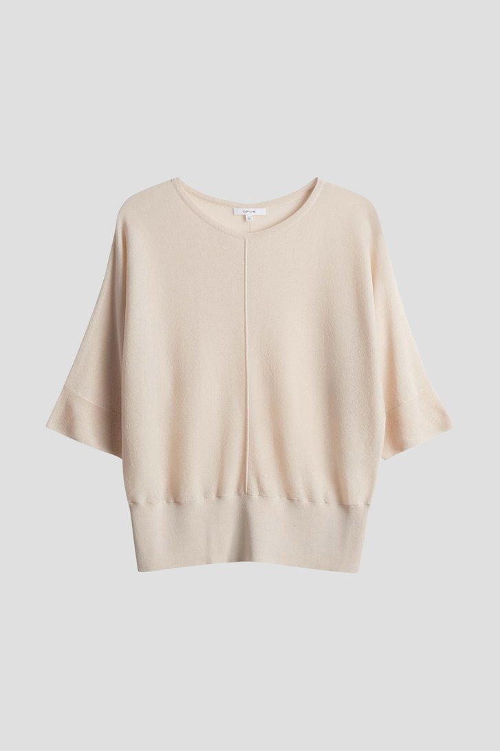Beige fijn gebreid truitje met vleermuismouwen van Opus voor Dames