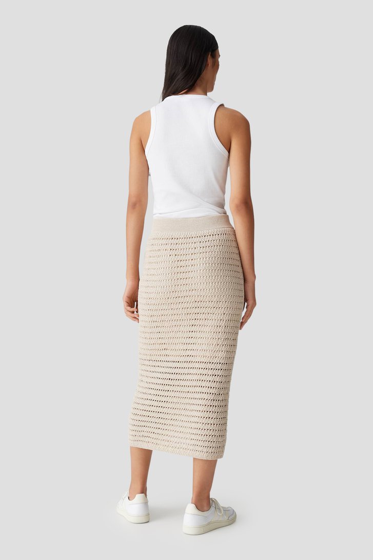 Beige gebreide midirok van Opus voor Dames
