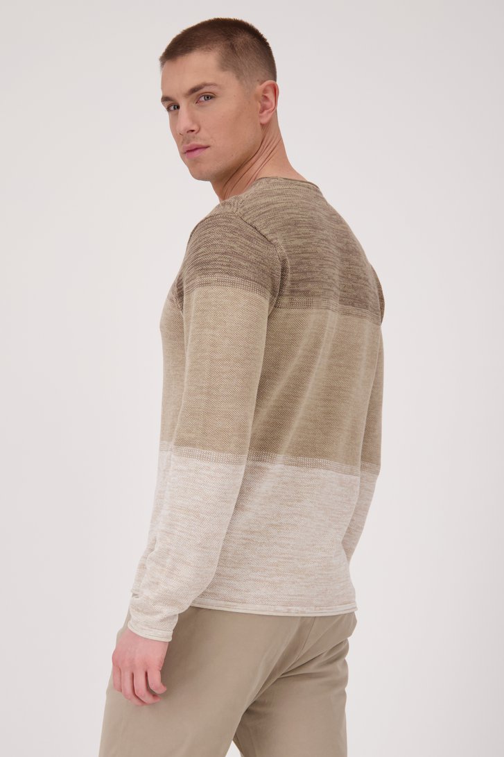 Beige gebreide trui met kleurverloop van ONLY & SONS voor Heren