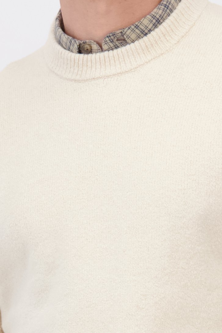 Detail van Beige gebreide trui met ronde hals  door Only & Sons voor Heren