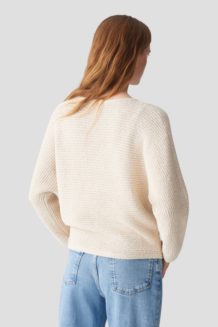 Beige gebreide trui met vleermuismouwen van Opus voor Dames