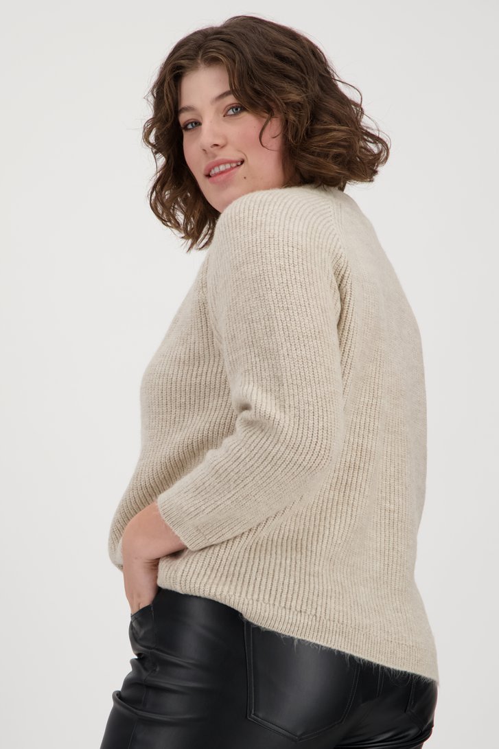 Beige gebreide trui van Only Carmakoma voor Dames
