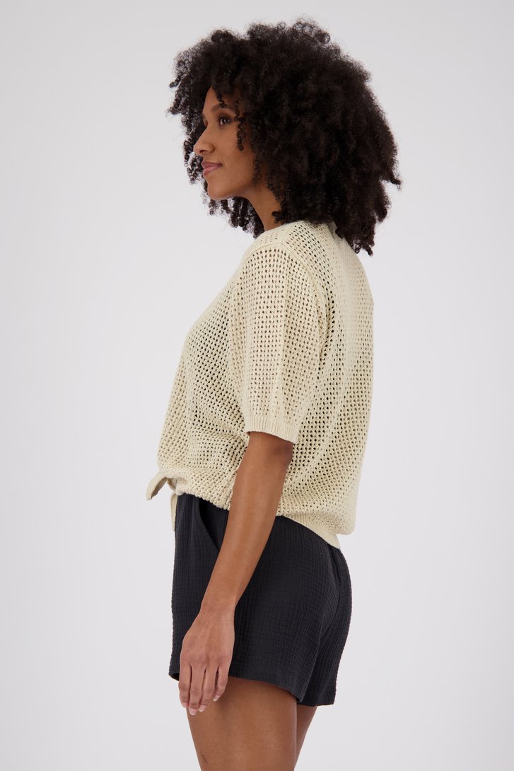 Beige gehaakte cardigan met korte mouwen van JDY voor Dames