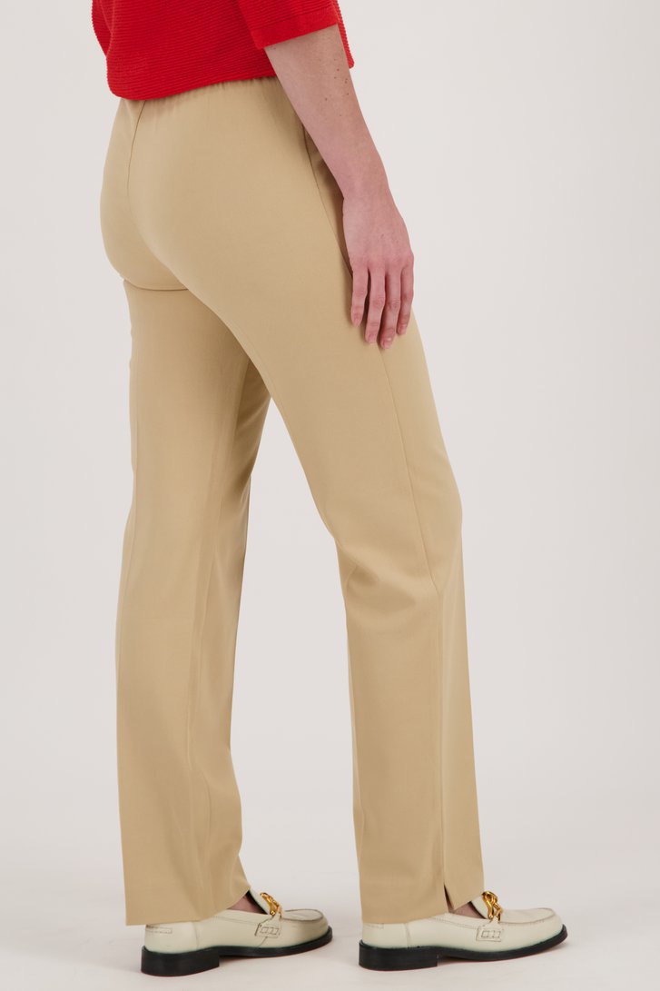 Beige Geklede Broek Met Een Elastische Taille Van Claude Arielle