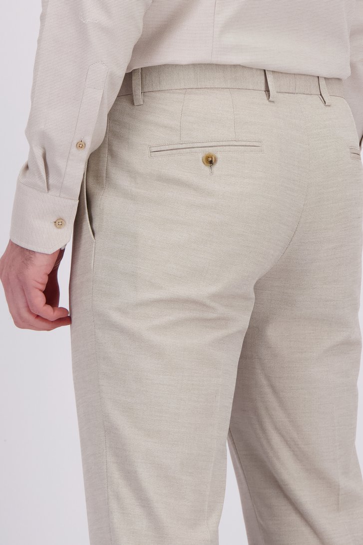 Detail van Beige gemêleerde kostuumbroek - Regular fit door Dansaert Black voor Heren