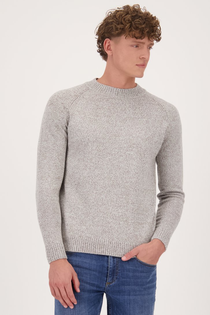 Beige gemêleerde trui met wol van Casual Five voor Heren
