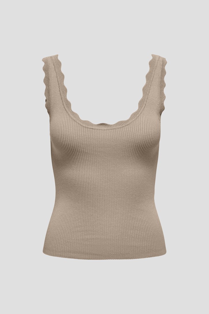 Beige geribde top van JDY voor Dames