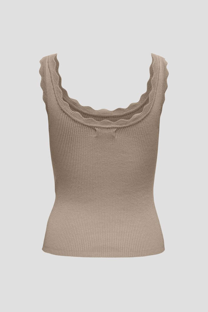 Beige geribde top van JDY voor Dames