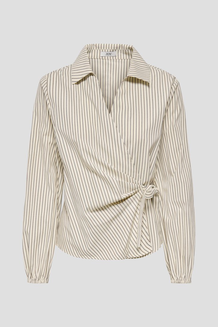 Productfoto 1 van Beige gestreepte wikkelblouse door JDY voor Dames