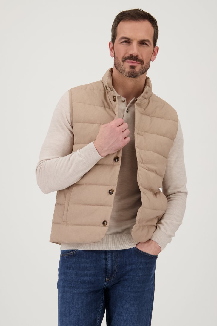 Beige gewatteerde bodywarmer  van Upper East voor Heren