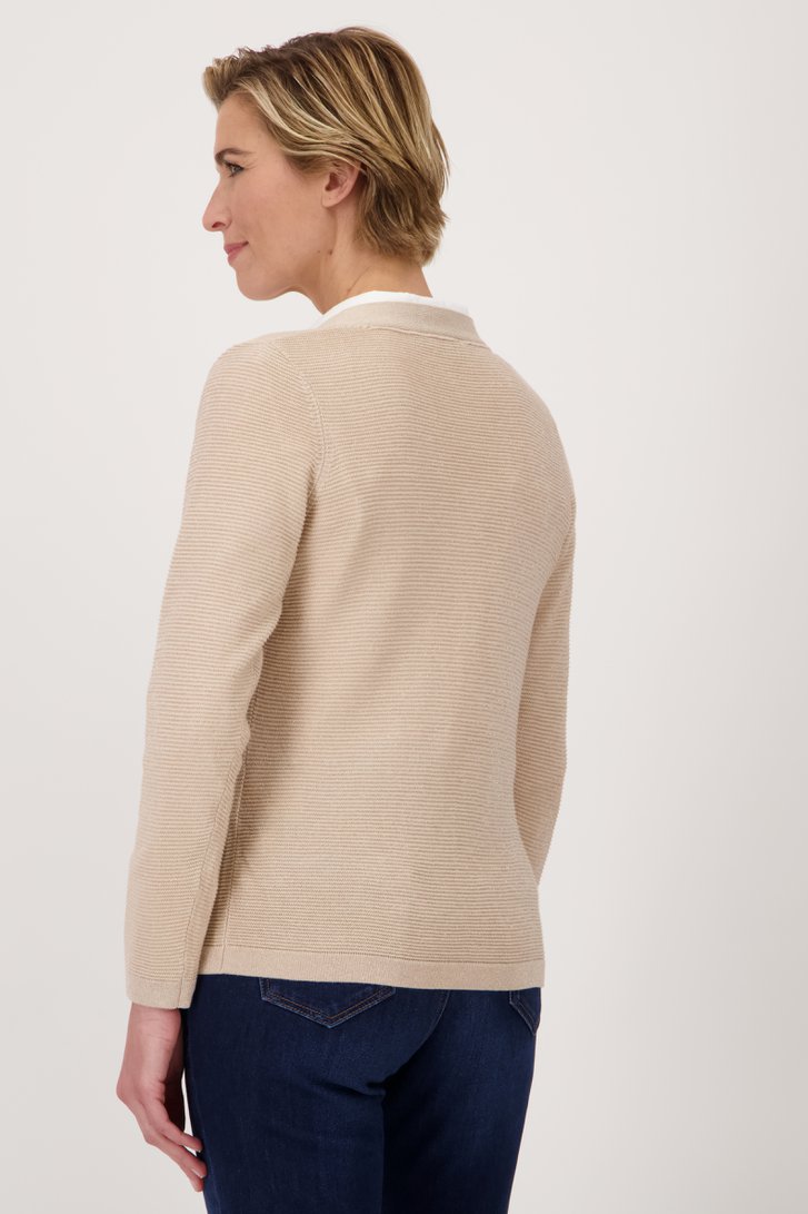 Beige glinsterende cardigan van Claude Arielle voor Dames
